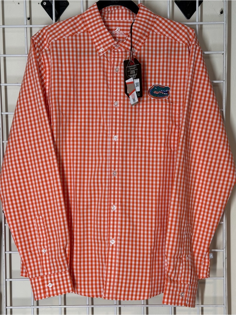 Men's Antigua Orange Florida Gators Ellis Woven Tri-Blend Long Sleeve New W/Tags